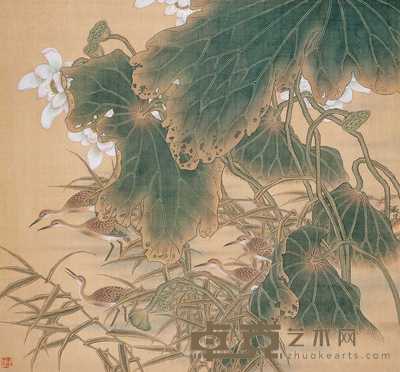 刘冠伟 荷塘清趣 镜心 73.5×79.5cm